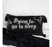 Dying To Sleep Satin Cushion - Gothic Girly Bed & Sofa Decor
