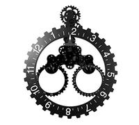 DYJD 3D Mechanical Gear Wall Clock with Moving Gears,Quartz,Quiet Novelty Desk Clock, Office Shelf Clock Home Decorative Alarm,black