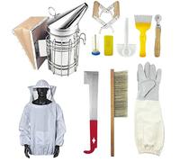 DYJD Beekeeping Tools Kit Accessories Set Bee Hive Starter Kit Beekeeper Supplies with Beehive Smoker Brush Scraper,11pcs