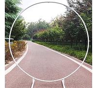 DYJD Iron Circle Wedding Props Arch Backdrop Round Ring Arches Flower Balloon Decor- Door Background Road Leading Party,White,1.2m