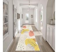 Dyjuaa Monstera Leaves Hallway Runner Rug, 60x180cm Non-Slip Carpet Runners, Boho Botanical Washable Carpet Modern Simplicity Kitchen Runner Long Hallway for Living Room/Bathroom Rug