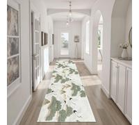 Dyjuaa Red-Crowned Crane Runner Rug for Entryway 60x240 cm Pine Ink Painting Extra Long Hallway Runners Non Slip Washable Chinese Aesthetic Carpet Runners for Bedroom Laundry Kitchen