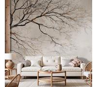 Dyjuaa Retro Tree Branches Wall Mural 200x140 cm, Modern Boho Wallpaper, Simplicity Style Murals Background Wall Decoration Patterns for Bedroom, Living Room（Non-self-Adhesive）