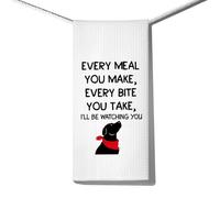 DYJYBMY Every Meal You Make Every bite You take I'll be Watching You, Funny Kitchen Towels, 100% Cotton, Highly Absorbent,Kitchen Decor Towel, Neighbor Gifts, Housewarming Gifts for Friend
