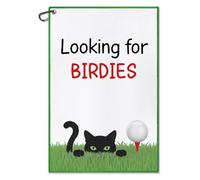 DYJYBMY Looking for Birdies Funny Printed Golf Towel for Golf Bags with Clip, Funny Cat Golf Towel Gifts for Men Women Cat Lover Mam Aunt Sister, Fun Novelty Towels for Women Mom Sister BFF Friend