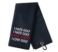 DYJYBMY Nice Shot I Love Golf Towel with Clip, Funny Golf Accessories for Men Women, Embroidered Sports Towels for Golf Lovers, Father's Day Birthday Retirement Gifts for Uncle Grandpa Dad Husband