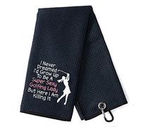 DYJYBMY Super Sexy Goifing Lady Funny Golf Towel, Embroidered Golf Towels for Golf Bags with Clip, Golf Gifts for Men Woman, Birthday Gifts for Golf Fan, Retirement Gift, Mom Golf Towel