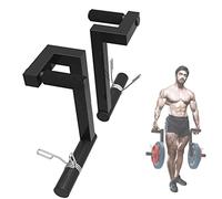 DYK&NX Black Shrug Bar with Stand, Pair Trap Bar Deadlift Shrug Barbell Bar for Shoulders and Farmers Walk with Spring Collars