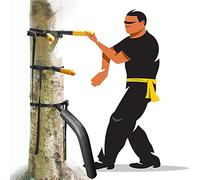 DYK&NX Wing Chun Wooden Dummy, Portable Martial Arts Dummies, Hard Object Bundle Martial Arts Training with Spring Arm, Foot, Padding for Tree Or Hard Object