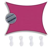 DYKL Sun Sail Rectangle 2X2.5M， Waterproof& Air Permeable Durable Lawn，Outdoor，Park，Pond Waterproof Sun Shade Sail Shade Sail Sun Canopy -Rose Red