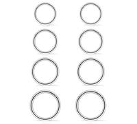 Dyknasz 8PCS Surgical Steel Hinged Clicker Segment Nose Rings Hoops Septum Lip Ring Hoop Cartilage Tragus Helix Sleeper Earrings Piercing Jewelry for Women Men Silver 7mm 8mm 9mm 10mm 18G