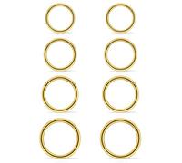 Dyknasz 8PCS Surgical Steel Hinged Clicker Segment Nose Rings Hoops Septum Lip Ring Hoop Cartilage Tragus Helix Sleeper Earrings Piercing Jewelry for Women Men Gold 7mm 8mm 9mm 10mm 18G