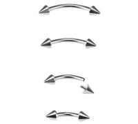 Dyknasz Internally Threaded Eyebrow Piercing Jewelry Titanium Curved Barbell Tiny Eyebrow Ring Vertical Labret Lip Jewelry Ear Rook Small Belly Button Ring for Women Men 16g 6mm/8mm/10mm/12mm, Metal