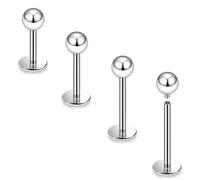 Dyknasz Labret Jewelry Internally Threaded Titanium Snake Bite Piercing Jewelry Lip Rings Studs Monroe Medusa Piercing Jewelry for Women Men 16g 6mm/8mm/10mm/12mm Ball