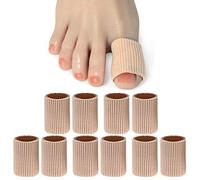 DYKOOK Big Gel Lined Toe Tubes Sleeves 10 Pcs, Made of Elastic Fabric Lined with Silicone Gel. Toe Sleeve Protectors Relief Toe Pressure, Corn and Calluses
