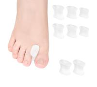 DYKOOK Gel Toe Separators and Flared Bunion Toe Spacers 8PCS Temporary Bunion Corrector,Silicone Toe Splint Spreaders for Overlapping Toes and Curled Toes,Stay in Place-(2 Small,4 Medium,2 Large)