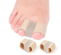 DYKOOK Gel Toe Separators Bunion Corrector with 2 Loops be Made of Elastic Fabric Material 2PCS Toe Corrector for Big Toes,Toe Spacers Suitable for Hallux valgus,Foot Pain,Corns (L)