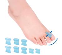 DYKOOK Gel Toe Separators Flared Bunion Toe Spacers with 3 Sizes for Women Men 8PCS (2S+4M+2L) (Blue) Temporary Bunion Corrector Silicone Toe Spreaders for Overlapping & Curled Toes,Stay in Place
