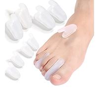 DYKOOK Toe Separators 8PCS Soft Flared Gel Toe Spreader Silicone Toe Spacers for Overlapping Toes - Bunion Corrector Toe Splint Helps with Pain Relief - Restoring Toe for Men and Women-(4S+4L) (Clear)
