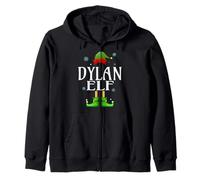 DYLAN Elf Xmas Funny Men's Family Matching Christmas DYLAN Zip Hoodie
