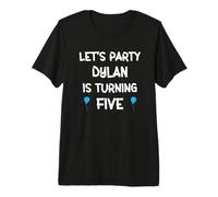 Dylan Fifth Birthday Shirt with Name 5 Year Old boy Premium T-Shirt