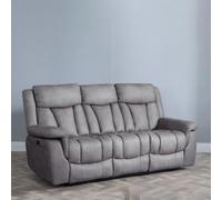 Dylan Grey Fabric 3 Seater Electric Recliner Sofa