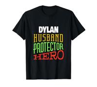 Dylan Husband Protector Hero Dylan Name Saying Value Graphic T-Shirt, Men, Black, L