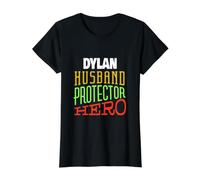 Dylan Husband Protector Hero Dylan Name Saying Value Graphic T-Shirt, Women, Black, XS