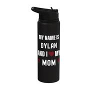 Dylan I Love My Mom Cute Personal Mother's Day Stainless Steel Insulated Water Bottle