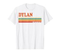 Dylan Retro Personalized First Name Vintage Stripes Value Graphic T-Shirt, Men, White, S