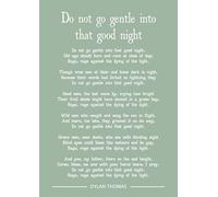 Dylan Thomas Do not go gentle into that good night art print poem. Size A4