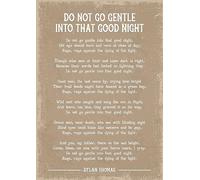 Dylan Thomas Do not go gentle into that good night poem art print. Size A4