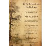 Dylan Thomas 'Do Not Go Gentle into That Good Night' Poetry Art Print, Vintage Style Wall Decor, A4 Size