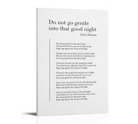 Dylan Thomas Poetry Print Canvas Wall Art Inspirational Poems, Vintage Aesthetic Poster, Printing for Apartment Bedroom Living Room Decor16x24inch(40x60cm)