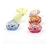 Dylandy Buttons Rose Flower Shape Buttons for DIY Crafts Knitting Sewing Baby Clothes 100Pcs Mixed Color Random