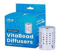 DYLN VitaBead Diffuser | Creates Hydrogen-Rich, pH 9+ Alkaline Antioxidant Water | Replacement for DYLN Bottle | Natural Mineral Ionized Hydrogen Generator for Delicious Tasting Water | 4-Pack