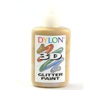 Dylon 3D Fabric Paint Colour Fun Effects Glitter Gold - 25ml Bottle