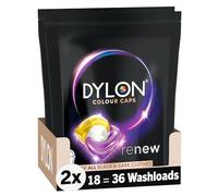 Dylon Black and Dark Caps Pack of 2 (18 Wash Loads) in total 36 Wash Load, Liquid Laundry Detergent for all Coloured Clothes, Colour Washing Detergent to Revitalise Colours and renew in every wash