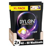 Dylon Black and Dark Caps Pack of 2 (40 Wash Loads) in total 80 Wash Load, Liquid Laundry Detergent for all Coloured Clothes, Colour Washing Detergent to Revitalise Colours and renew in every wash