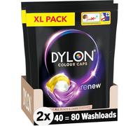 Dylon Black & Dark Caps | 40 Wash Loads | Detergent Pods to Protect Colours | Pack of 2