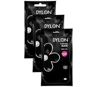 DYLON Hand Dye, Fabric Dye Sachet for Clothes, Soft Furnishings and Projects, 50 g - Intense Black (Pack of 3)