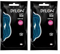 DYLON Hand Dye, Fabric Dye Sachet for Clothes, Soft Furnishings and Projects, 50 g - Navy Blue (Pack of 2)