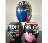 Dylon Machine Dye Pod 350g Box of 3 Olive Green/Jeans Blue/Peony Pink by PADMASHRE