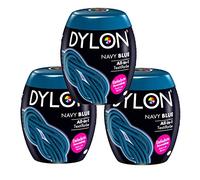 Dylon Navy Blue All-in-1 Fabric Dye for Fresh and Intense Colours, 3 x 350g
