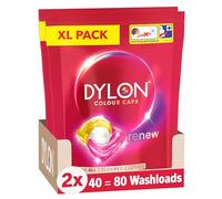 Dylon Renew Colour Caps Pack of 2 (40 Wash Loads Each, 80 Wash Loads Total), Biodegradable, Fragrance Free, Liquid Laundry Detergent for Coloured Clothes, Revitalizes Colours and Renews Fabrics