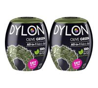 DYLON Washing Machine Fabric Dye Pod for Clothes & Soft Furnishings, 350g - Olive Green (Pack of 2)