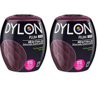 DYLON Washing Machine Fabric Dye Pod for Clothes & Soft Furnishings, 350g - Plum Red (Pack of 2)