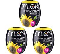 DYLON Washing Machine Fabric Dye Pod for Clothes & Soft Furnishings, 350g - Sunflower Yellow (Pack of 3)
