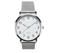 Dylung Women's Classic Watches Stainless Steel Band Quartz Analog Waterproof Casual Dress Wrist Business Watch with White-Black Dial