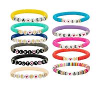 DYLYMX 11Pcs TS Eras Bracelets Set Speek Now Red Repution Friendship Bracelets Swftes Minight Evermare Inspired 89 Bracelets (B)